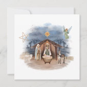 クリスマスのキリスト降誕のシーン イエス キリスト 招待状 (正面)