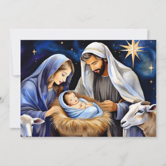 クリスマスのキリスト降誕のシーン シーズンカード (正面)