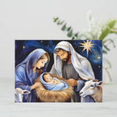 クリスマスのキリスト降誕のシーン シーズンカード (スタンド正面)
