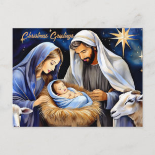 クリスマスのキリスト降誕のシーン シーズンポストカード