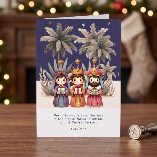 クリスマスのキリスト降誕の場面と聖書 シーズンカード