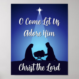 クリスマスのキリスト降誕の場面 キリストは主 ポスター