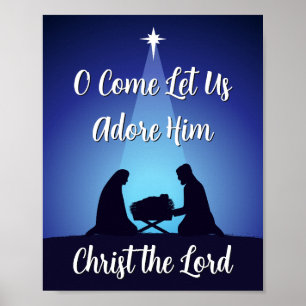 クリスマスのキリスト降誕の場面 キリストは主 ポスター