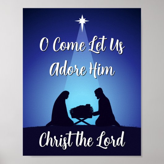 クリスマスのキリスト降誕の場面 キリストは主 ポスター (正面)