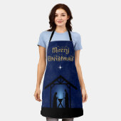 クリスマスのキリスト降誕の場面 宗教的 エプロン (着用した状態)