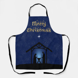 クリスマスのキリスト降誕の場面 宗教的 エプロン