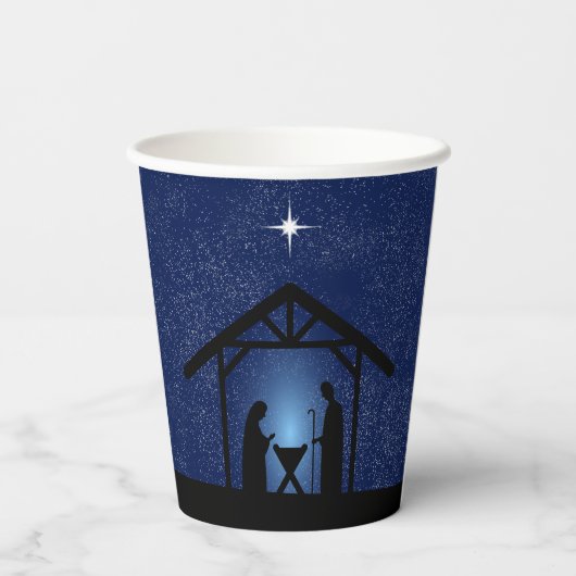クリスマスのキリスト降誕の場面　宗教的 紙コップ (裏面)