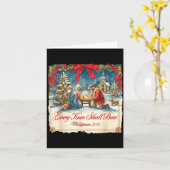 クリスマスのキリスト降誕の場面 Xmas すべての膝は屈する カード (黄色い花)