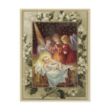 クリスマスのキリスト降誕ビンテージ復刻ポストカード
