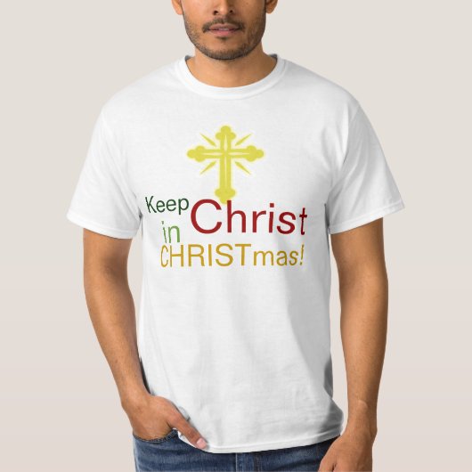 クリスマスのキリスト、キリスト教のTシャツを保って下さい Tシャツ (正面)