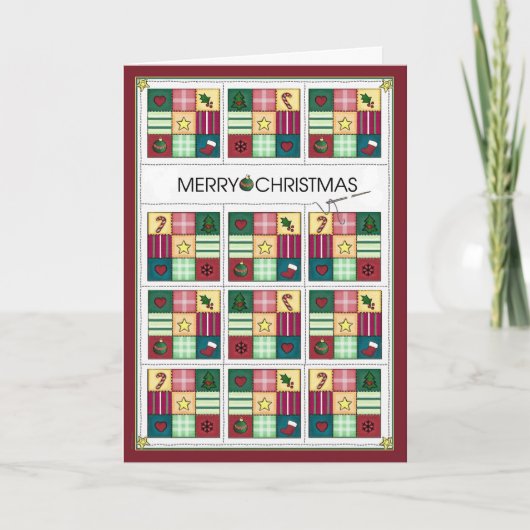 クリスマスのキルトのクリスマスカード シーズンカード (正面)