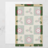クリスマスのキルト文具 便箋 (正面/裏面)