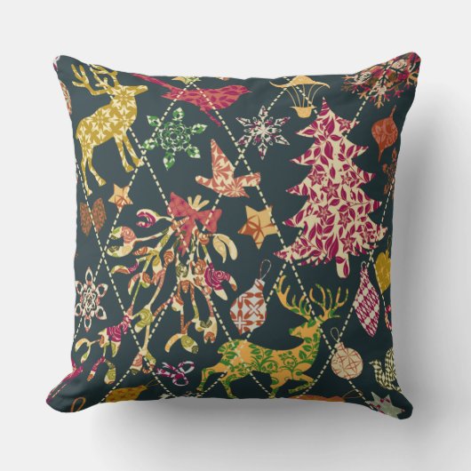 クリスマスのキルト クッション (正面)