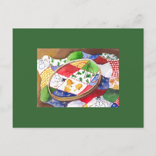 クリスマスのキルト シーズンポストカード (正面)