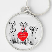 クリスマスのキーチェーンを願うダルマ人 キーホルダー (正面)