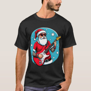 クリスマスのギタリスト ロック音楽 クリスマス (4) Tシャツ