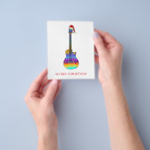 クリスマスのギター クール カラフル お手頃価格 チラシ (手)