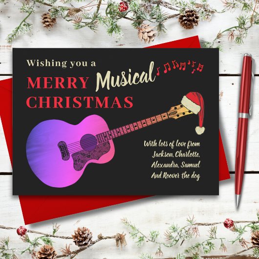 クリスマスのギター シーズンカード
