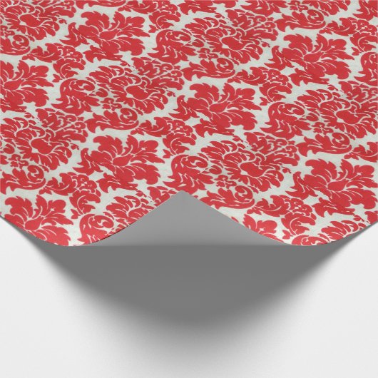 クリスマスのギフトのための赤いダマスク織の包装紙 ラッピングペーパー (角)