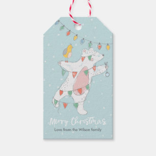 クリスマスのギフトはかわいい白くまの飾ることに付けます ギフトタグ