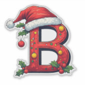 🎄 クリスマスのギフトタグに貼るBのデカール シール (正面)
