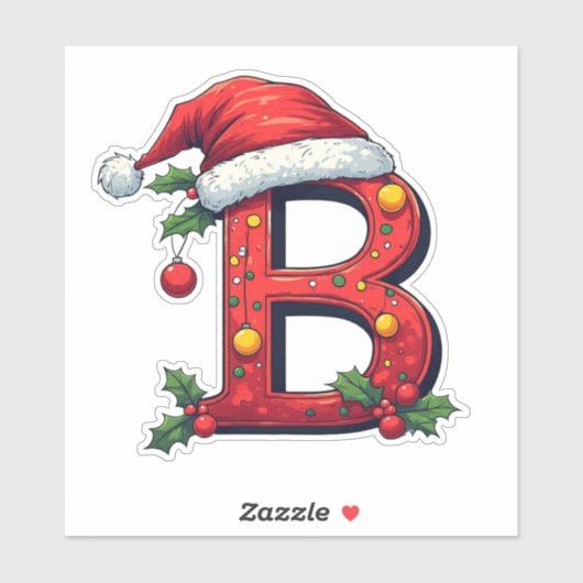 🎄 クリスマスのギフトタグに貼るBのデカール シール (シート)