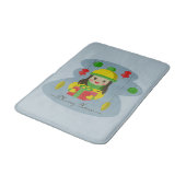 クリスマスのギフトボックスを持つ女の子 バスマット (アングル)