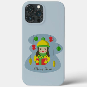クリスマスのギフトボックスを持つ女の子 iPhone 13 PRO MAXケース