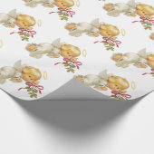 クリスマスのギフト用包装紙か天使 ラッピングペーパー (角)