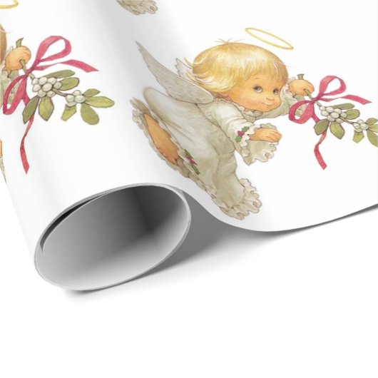 クリスマスのギフト用包装紙か天使 ラッピングペーパー (ロールコーナー)