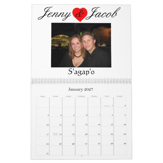 クリスマスのギフト カレンダー (1月 2027)