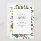 クリスマスのギルドグリーンとホワイト | ハッピーホリデー シーズンカード (裏面)