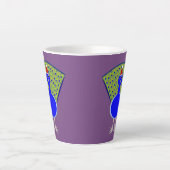 クリスマスのクジャクの面白グッズ カフェラテマグ (正面)