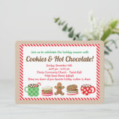 クリスマスのクッキーおよびココアの招待状 招待状 (スタンド正面)