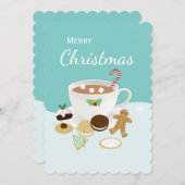 クリスマスのクッキーおよびココア シーズンカード (正面/裏面)
