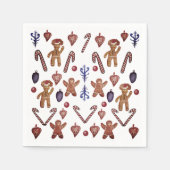 クリスマスのクッキーとスイーツ スタンダードカクテルナプキン (正面)