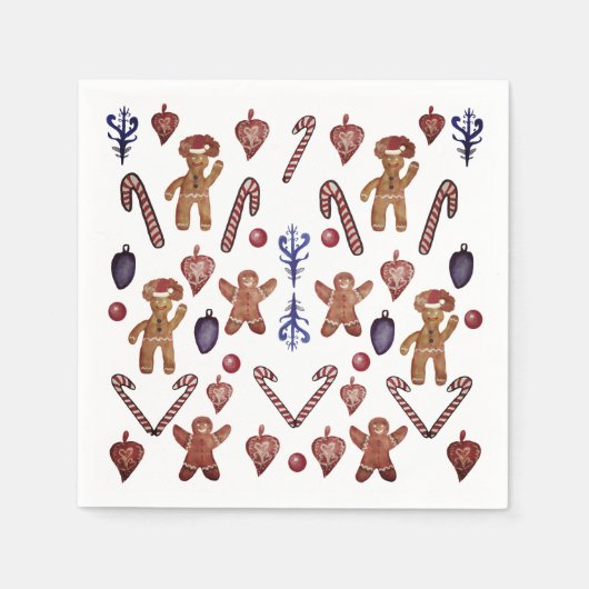 クリスマスのクッキーとスイーツ スタンダードカクテルナプキン (正面)