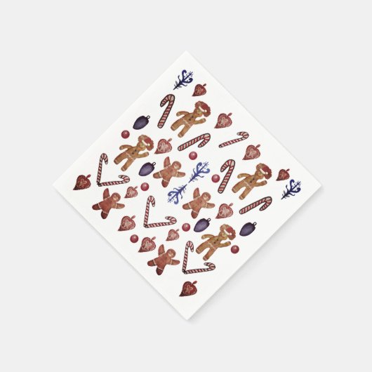 クリスマスのクッキーとスイーツ スタンダードカクテルナプキン (角)