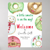 クリスマスのクッキーとドーナツ歓迎ベビーシャワー ポスター (正面)