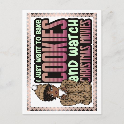 クリスマスのクッキーと映画を作りたい シーズンポストカード (正面)