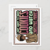 クリスマスのクッキーと映画を作りたい シーズンポストカード (正面/裏面)