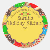 クリスマスのクッキーのキッチンからジンジャーパン ラウンドシール (正面)