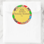 クリスマスのクッキーのキッチンからジンジャーパン ラウンドシール (バッグ)