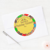 クリスマスのクッキーのキッチンからジンジャーパン ラウンドシール (封筒)