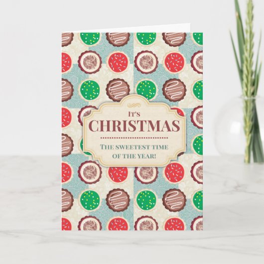 クリスマスのクッキーのキルト「自家製」ベーキング シーズンカード (正面)