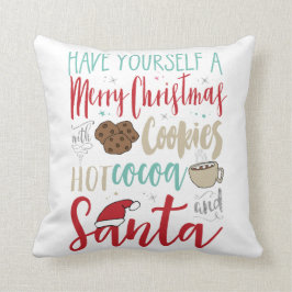 クリスマスのクッキーのサンタの枕 クッション