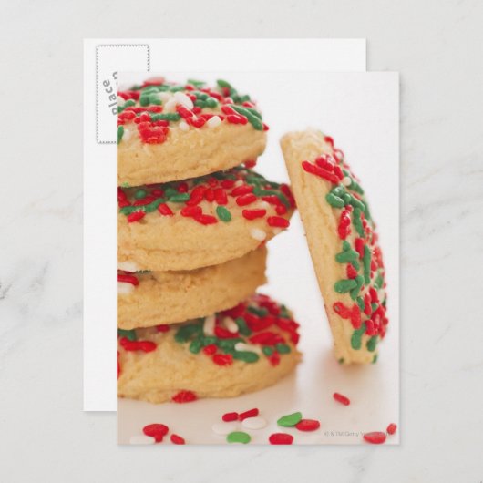 クリスマスのクッキーのスタジオの打撃はとの振りかけます シーズンポストカード (正面/裏面)