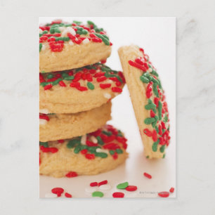 クリスマスのクッキーのスタジオの打撃はとの振りかけます シーズンポストカード