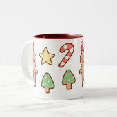 クリスマスのクッキーのマグ ツートーンマグカップ (正面左)