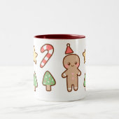 クリスマスのクッキーのマグ ツートーンマグカップ (中央)